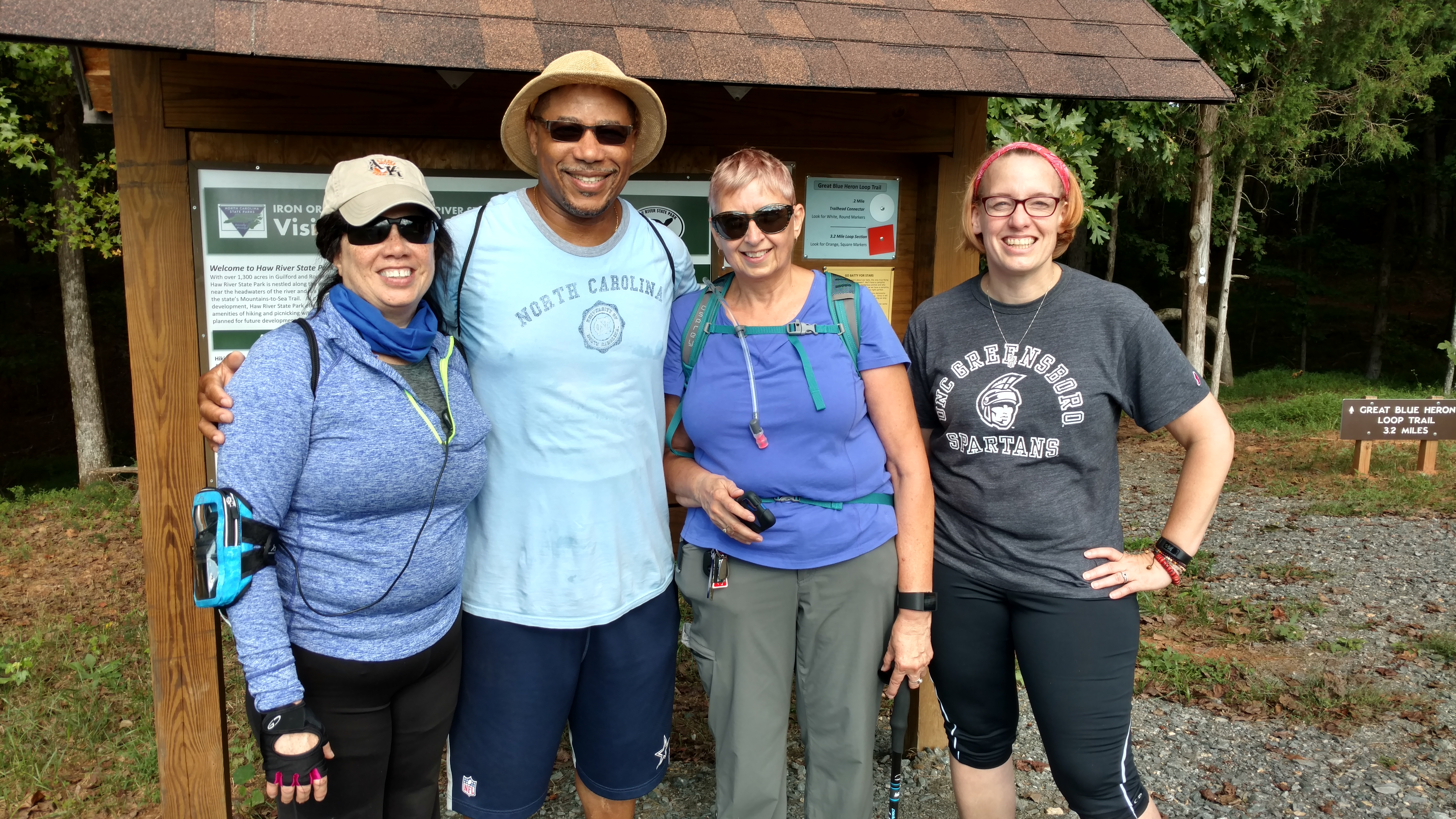 Happy hikers from our first Hike NC weekend, at Haw River State Park