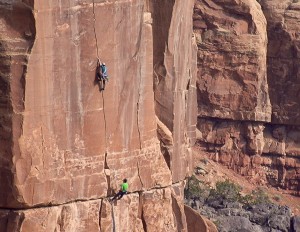 Honnold, leading, and Wright on one of 45 towers they climbed in "Sufferfest 2."